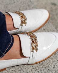 Lux Loafer White Flats by Sole Shoes NZ F11-35