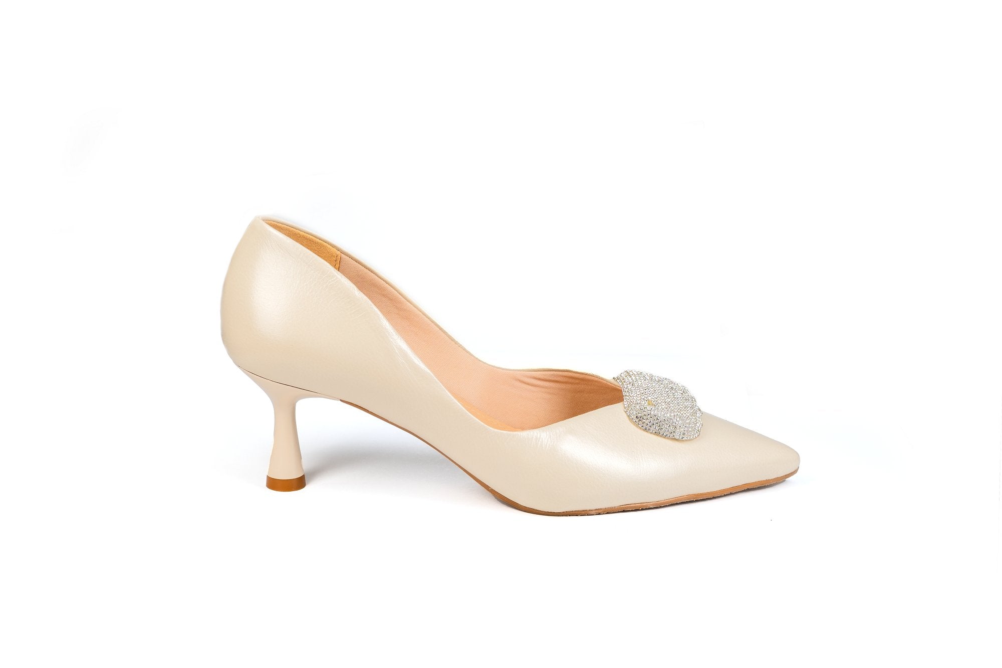 Macy Kitten Heel Cream Heels by Sole Shoes NZ H30C-36