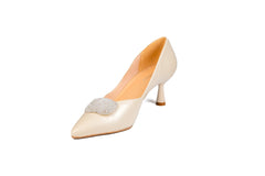 Macy Kitten Heel Cream Heels by Sole Shoes NZ H30C-36