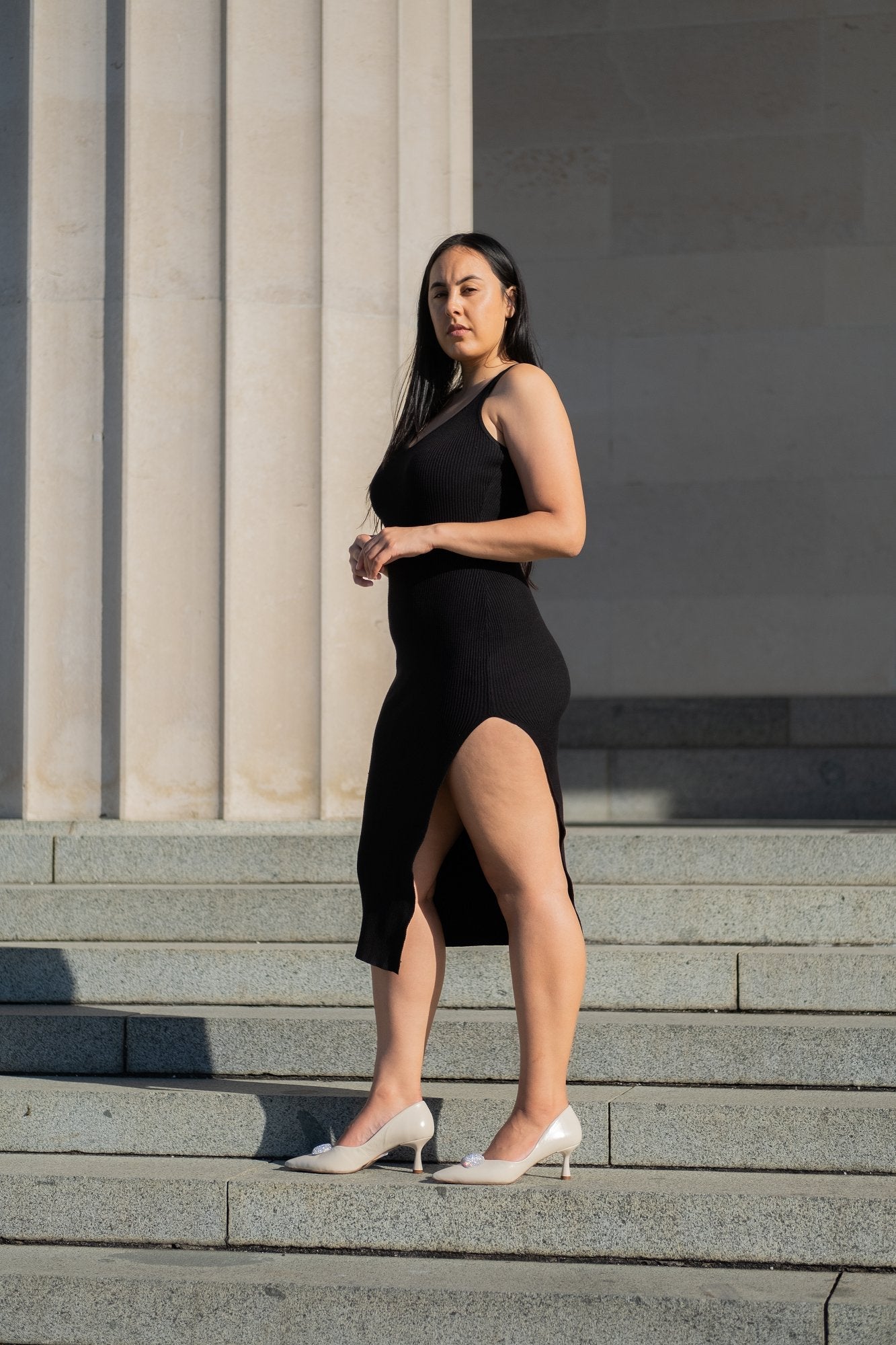 Macy Kitten Heel Cream Heels by Sole Shoes NZ H30C-36