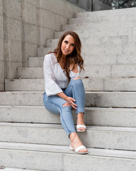 Marbella Sandal White Flats by Sole Shoes NZ F18-36