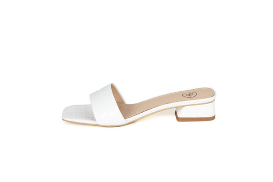 Marbella Sandal White Flats by Sole Shoes NZ F18-36