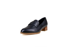 Marcel Leather Loafer Black Flats by Sole Shoes NZ F24-36