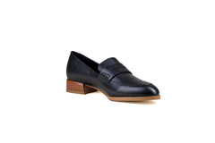Marcel Leather Loafer Black Flats by Sole Shoes NZ F24-36