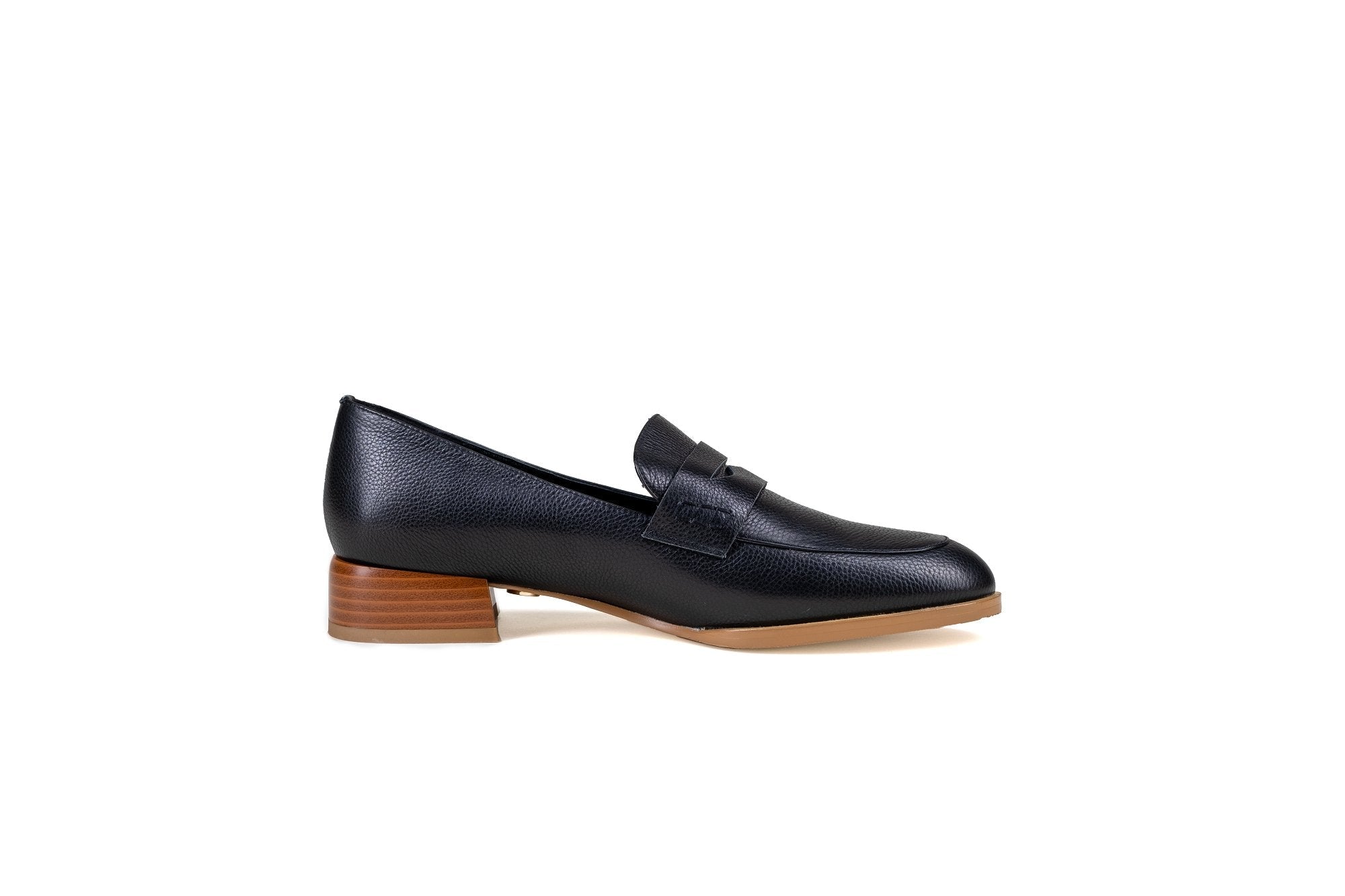 Marcel Leather Loafer Black Flats by Sole Shoes NZ F24-36