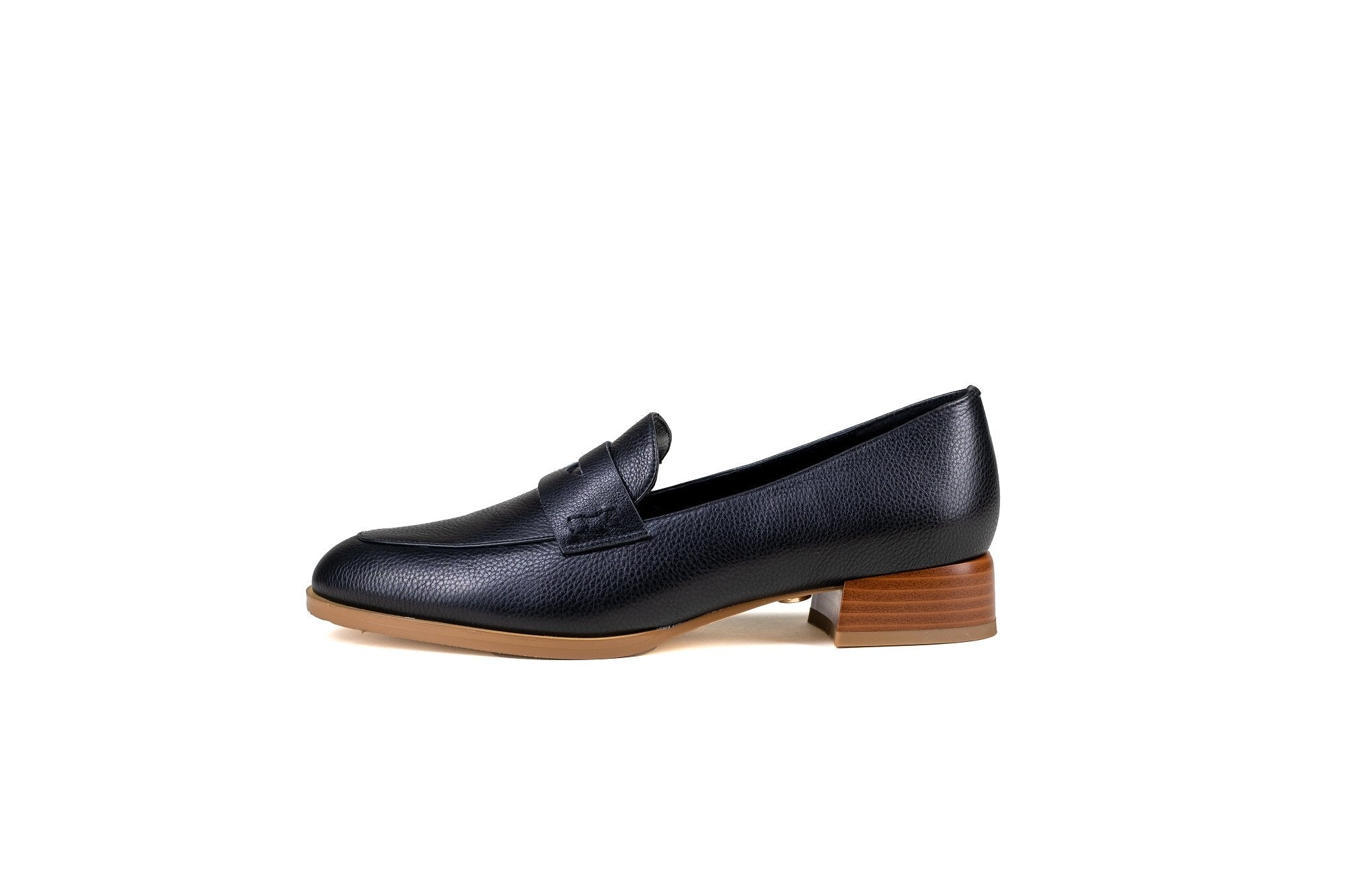 Marcel Leather Loafer Black Flats by Sole Shoes NZ F24-36
