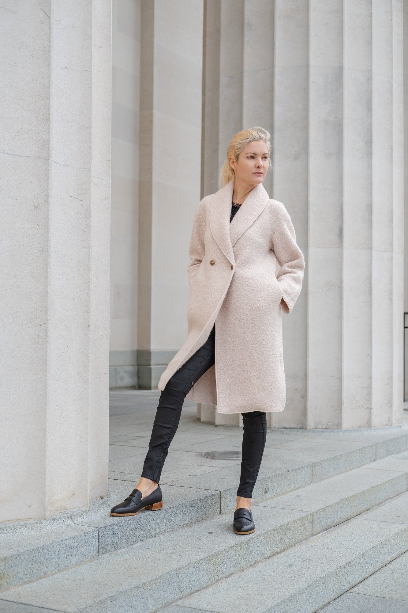 Marcel Leather Loafer Black Flats by Sole Shoes NZ F24-36