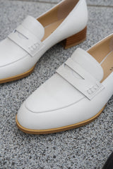 Marcel Leather Loafer Bone Flats by Sole Shoes NZ F24-36