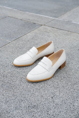 Marcel Leather Loafer Bone Flats by Sole Shoes NZ F24-36