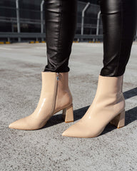 Nicola Ankle Boot Nude Boots by Sole Shoes NZ AB16-36