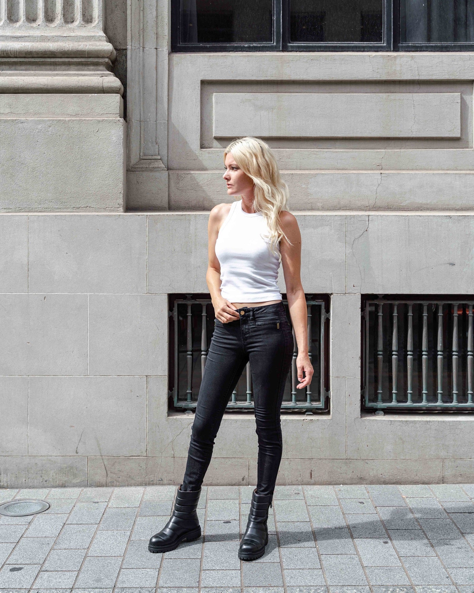 Olivia Combat Boot Black Boots by Sole Shoes NZ AB15-36