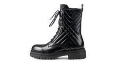 Riley Combat Boot Black Boots by Sole Shoes NZ AB13-36