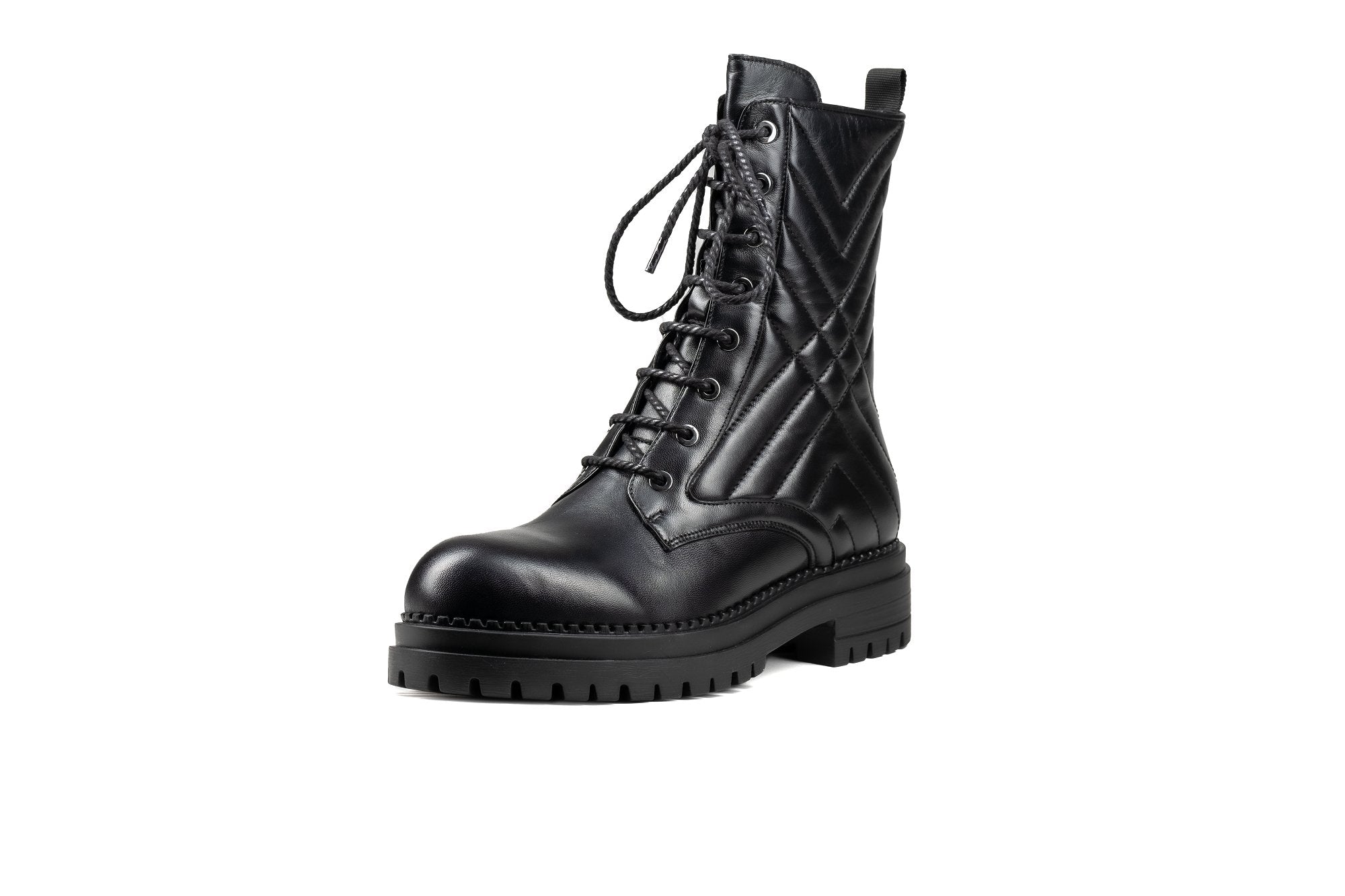 Riley Combat Boot Black Boots by Sole Shoes NZ AB13-36