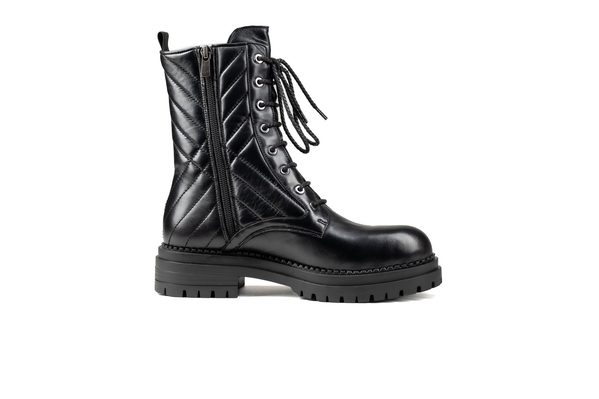 Riley Combat Boot Black Boots by Sole Shoes NZ AB13-36
