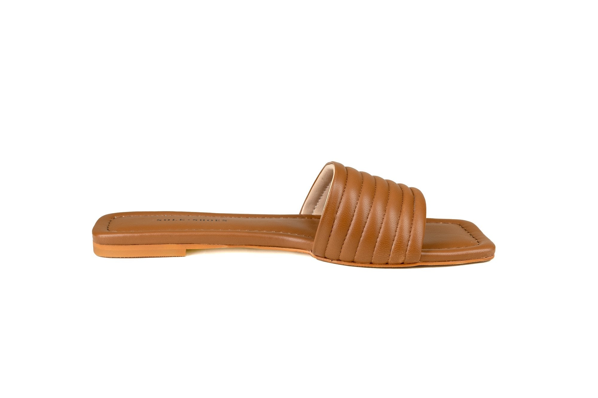 SAMPLE Dawn flat Sandal Tan by Sole Shoes NZ SAMPLE