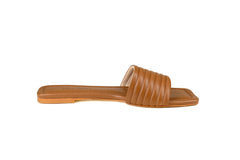 SAMPLE Dawn flat Sandal Tan by Sole Shoes NZ SAMPLE