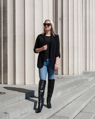 Selena Knee High Boot Black Boots by Sole Shoes NZ LB6-36W