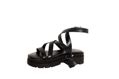 Sofia Sandal Black Flats by Sole Shoes NZ F28B-36
