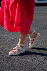 Sofia Sandal Cream Flats by Sole Shoes NZ F28C-36