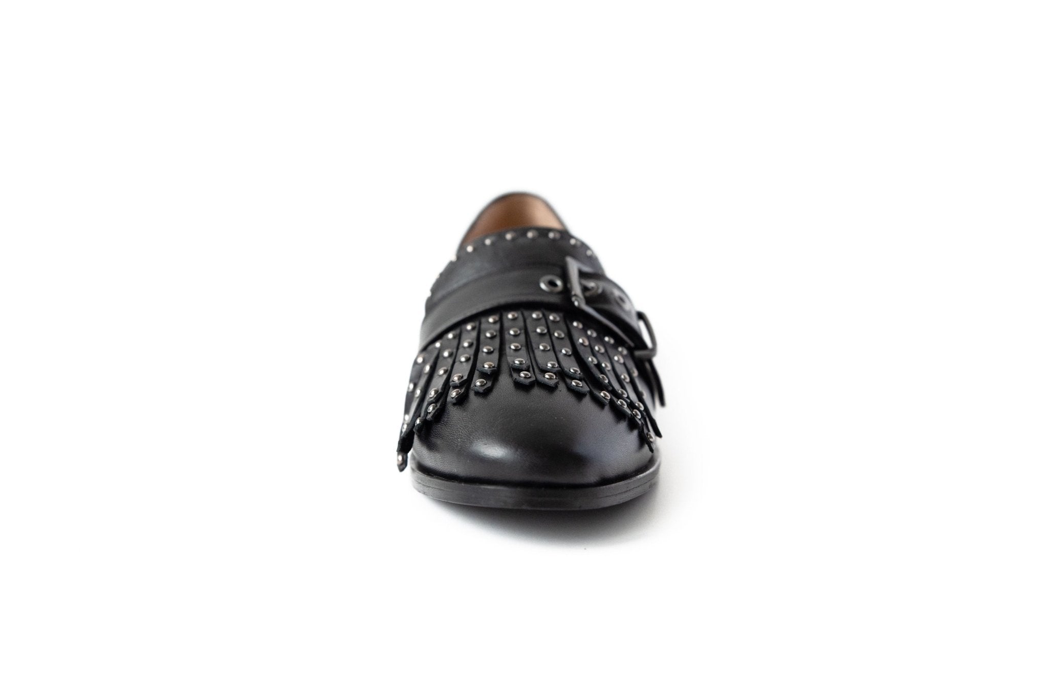 Stud Loafer Black Flats by Sole Shoes NZ F10-35
