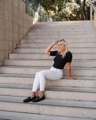 Stud Loafer Black Flats by Sole Shoes NZ F10-35