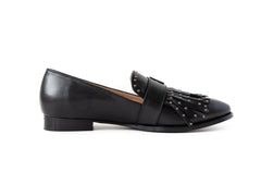 Stud Loafer Black Flats by Sole Shoes NZ F10-35