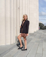 Stud Loafer Black Flats by Sole Shoes NZ F10-35