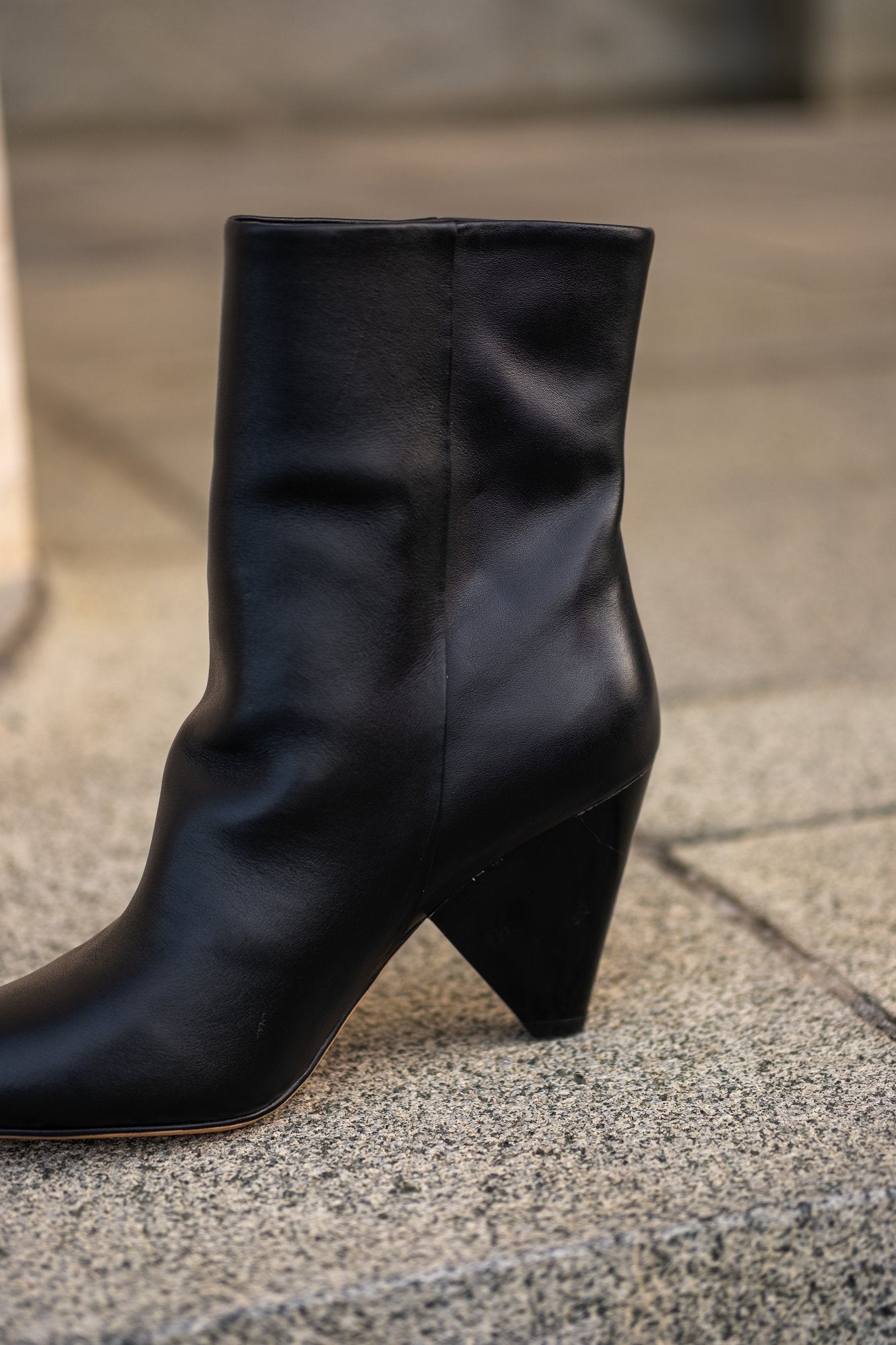 Tony Wedge Heel Boot Black Boots by Sole Shoes NZ AB18-36