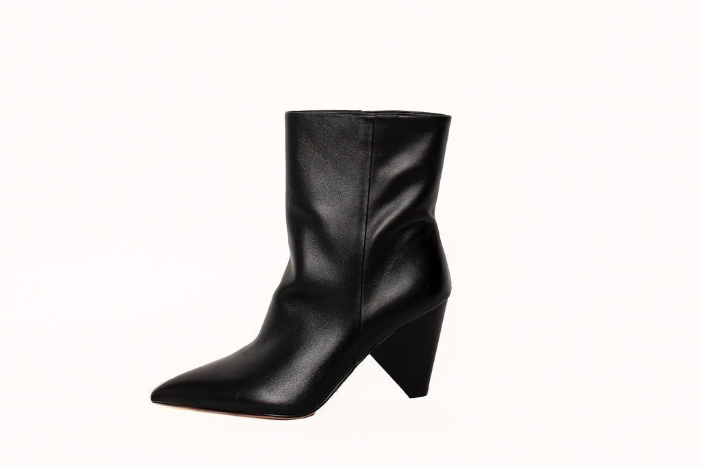 Tony Wedge Heel Boot Black Boots by Sole Shoes NZ AB18-36