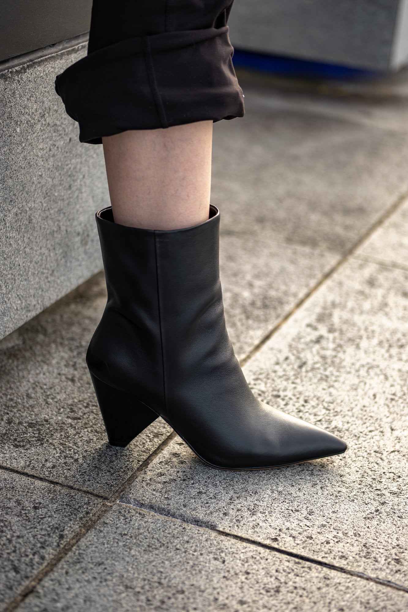 Tony Wedge Heel Boot Black Boots by Sole Shoes NZ AB18-36