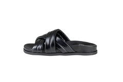 Zen Leather Slides Black- PREORDER Flats by Sole Shoes NZ F21-36