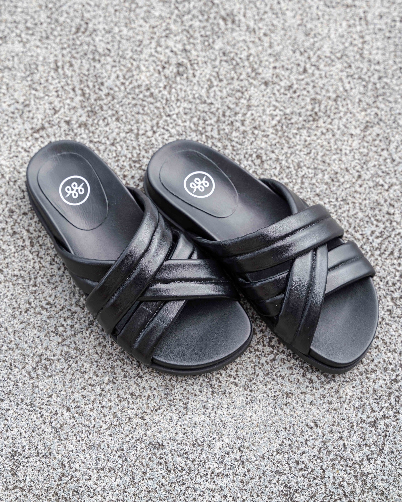 Zen Leather Slides Black- PREORDER Flats by Sole Shoes NZ F21-36