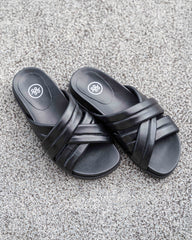 Zen Leather Slides Black- PREORDER Flats by Sole Shoes NZ F21-36