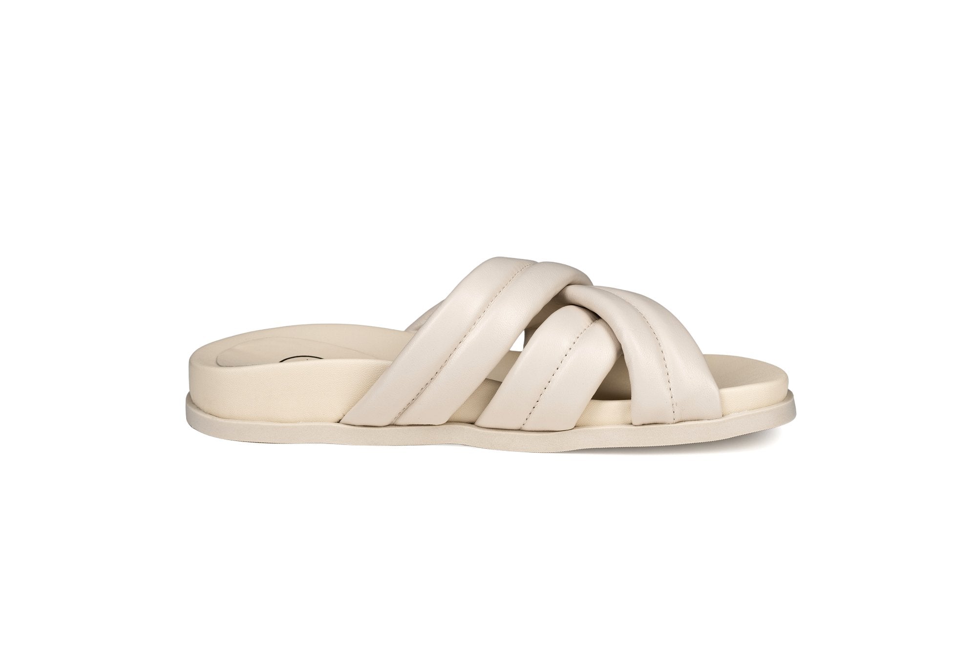 Zen Leather Slides Cream- PREORDER Flats by Sole Shoes NZ F21-36