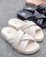 Zen Leather Slides Cream- PREORDER Flats by Sole Shoes NZ F21-36