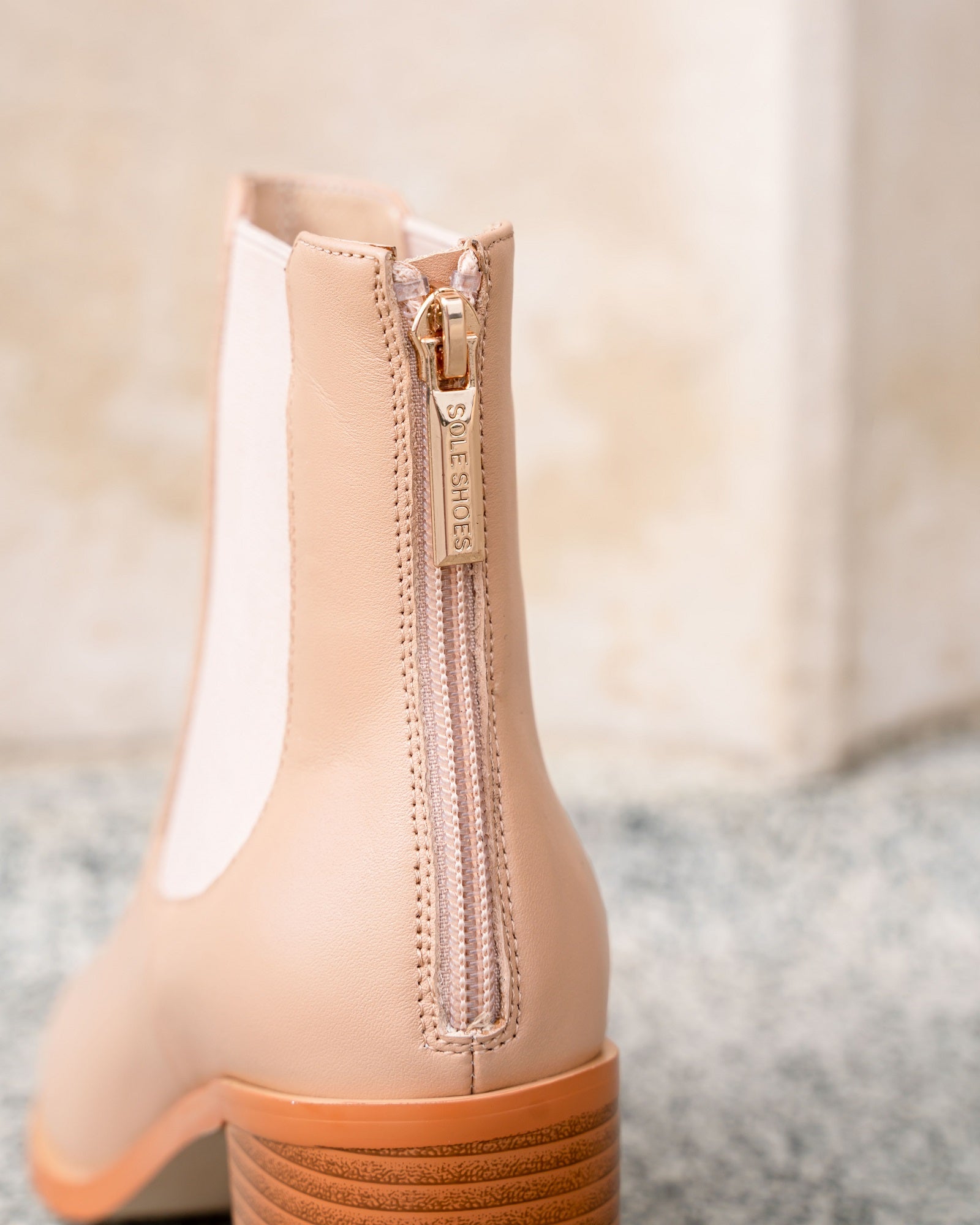 Zoey Ankle Boot Blush Beige Boots by Sole Shoes NZ AB12-36